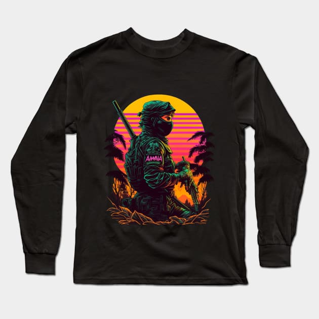 Soilder in 80s Long Sleeve T-Shirt by HappysSpace